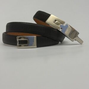 Martin Dingman Black Calf Suede Leather‎ Belt Medium Handmade in USA 914034